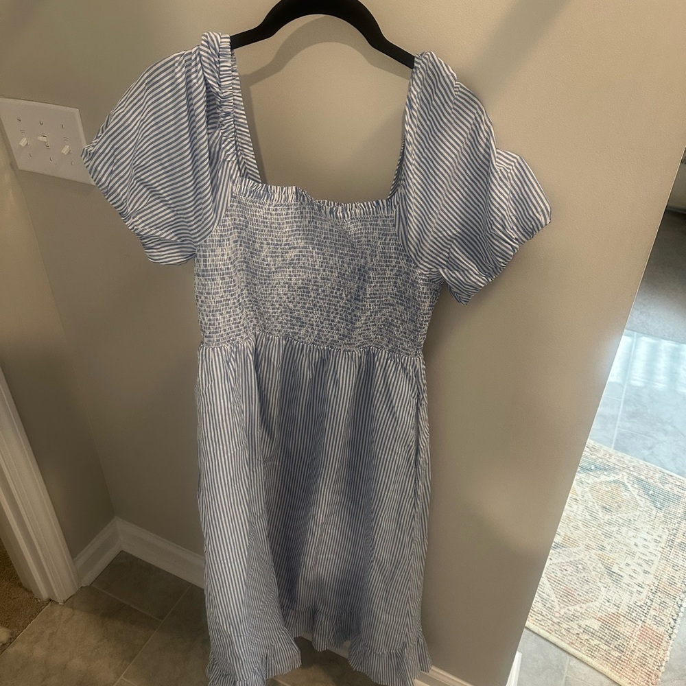 J. Crew Blue Puff Sleeve Sundress